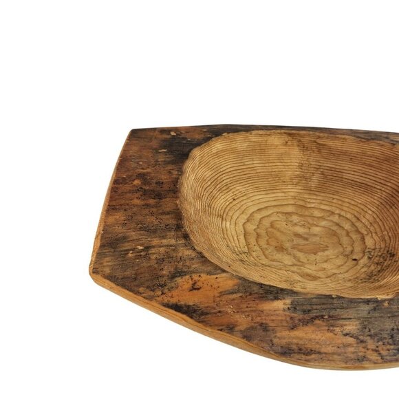 Rustic Wooden Bowl Rough Cut 12"x9"x2.5" Diy/Craft Project Or Decor Piece - Picture 8 of 9